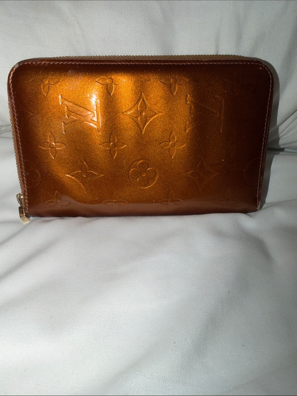 Louis Vuitton Metallic Monogram Zip Wallet - Copper Brown